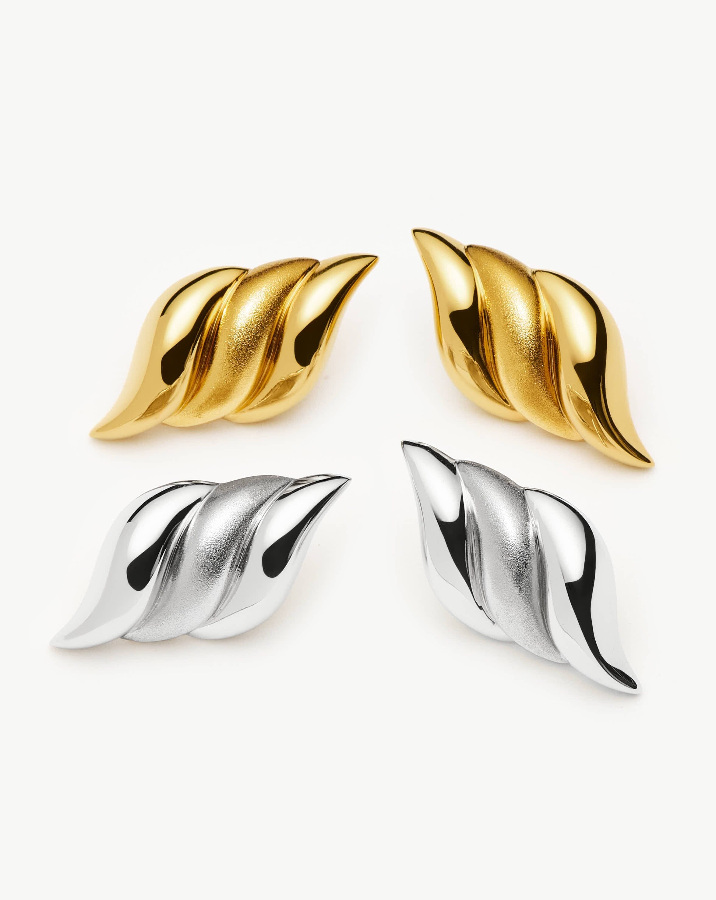 Savi Signature Oversized Stud Earrings | 18k Gold Plated