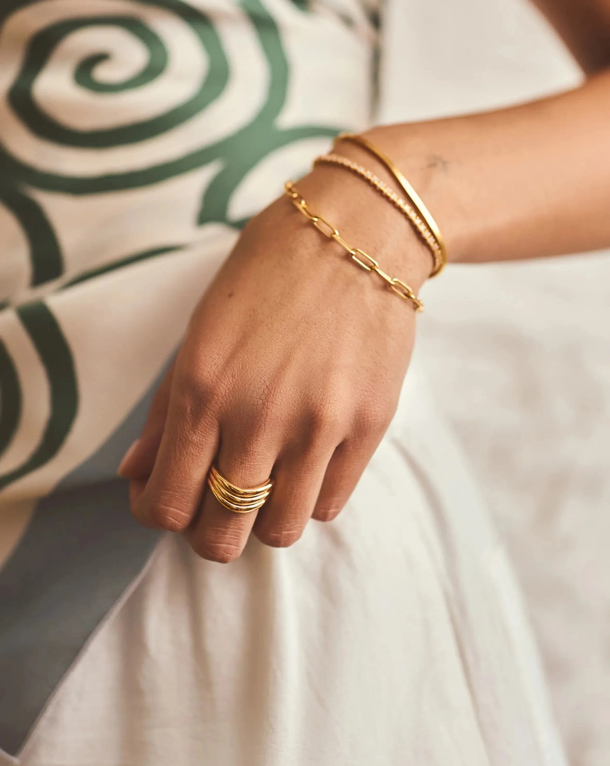 Savi Signature Triple Ring | 18k Gold Plated