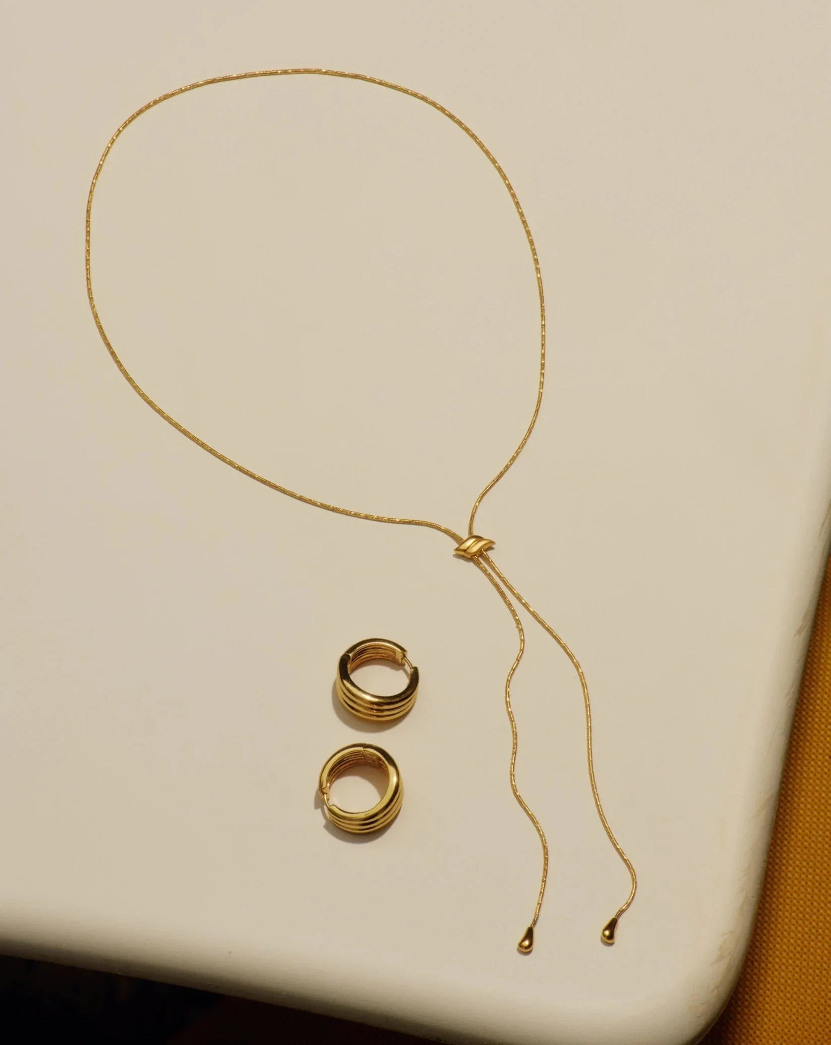 Savi Slider Lariat Chain Necklace | 18k Gold Vermeil