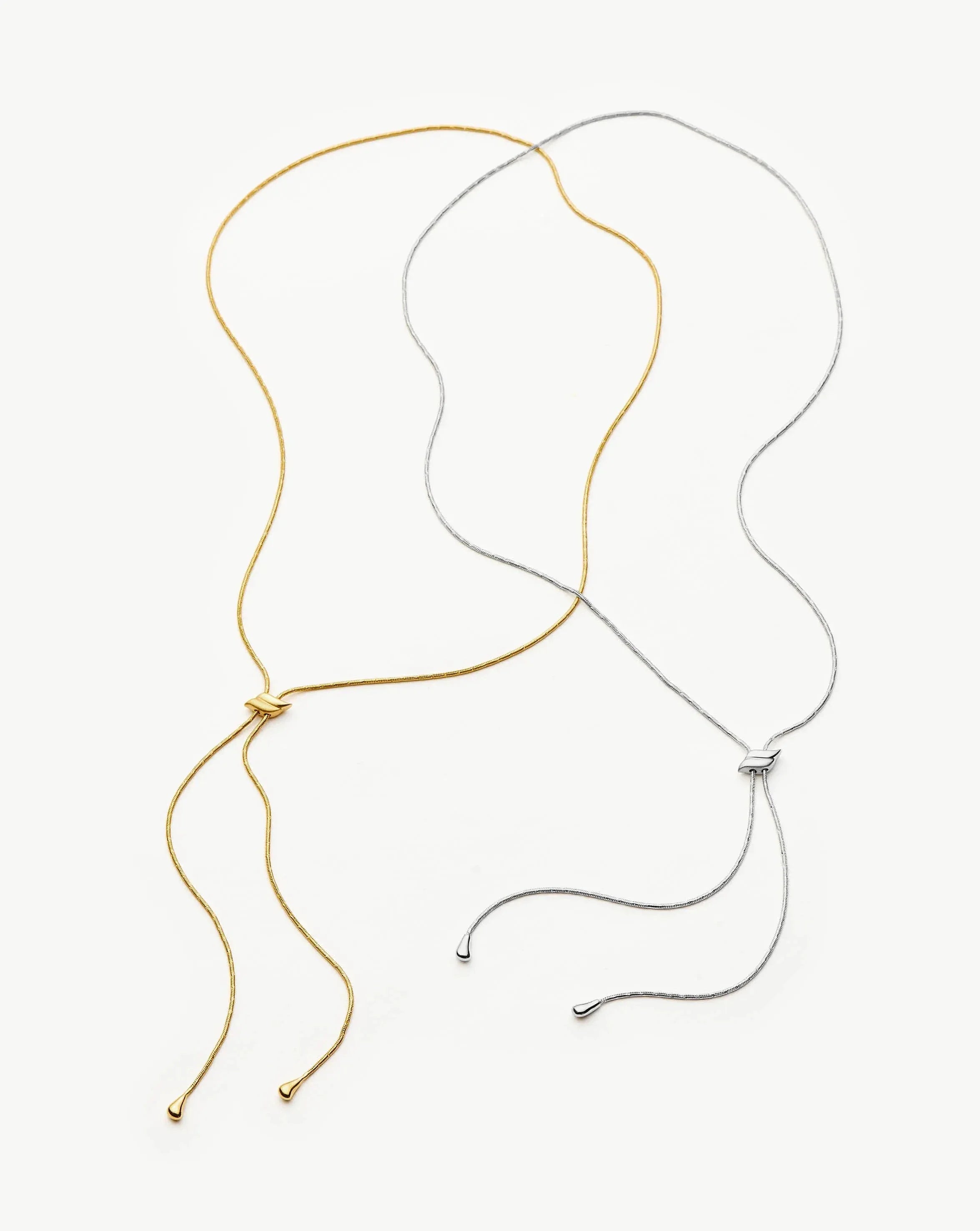 Savi Slider Lariat Chain Necklace | Sterling Silver