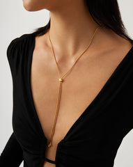 Savi Slider Lariat Chain Necklace | 18k Gold Vermeil