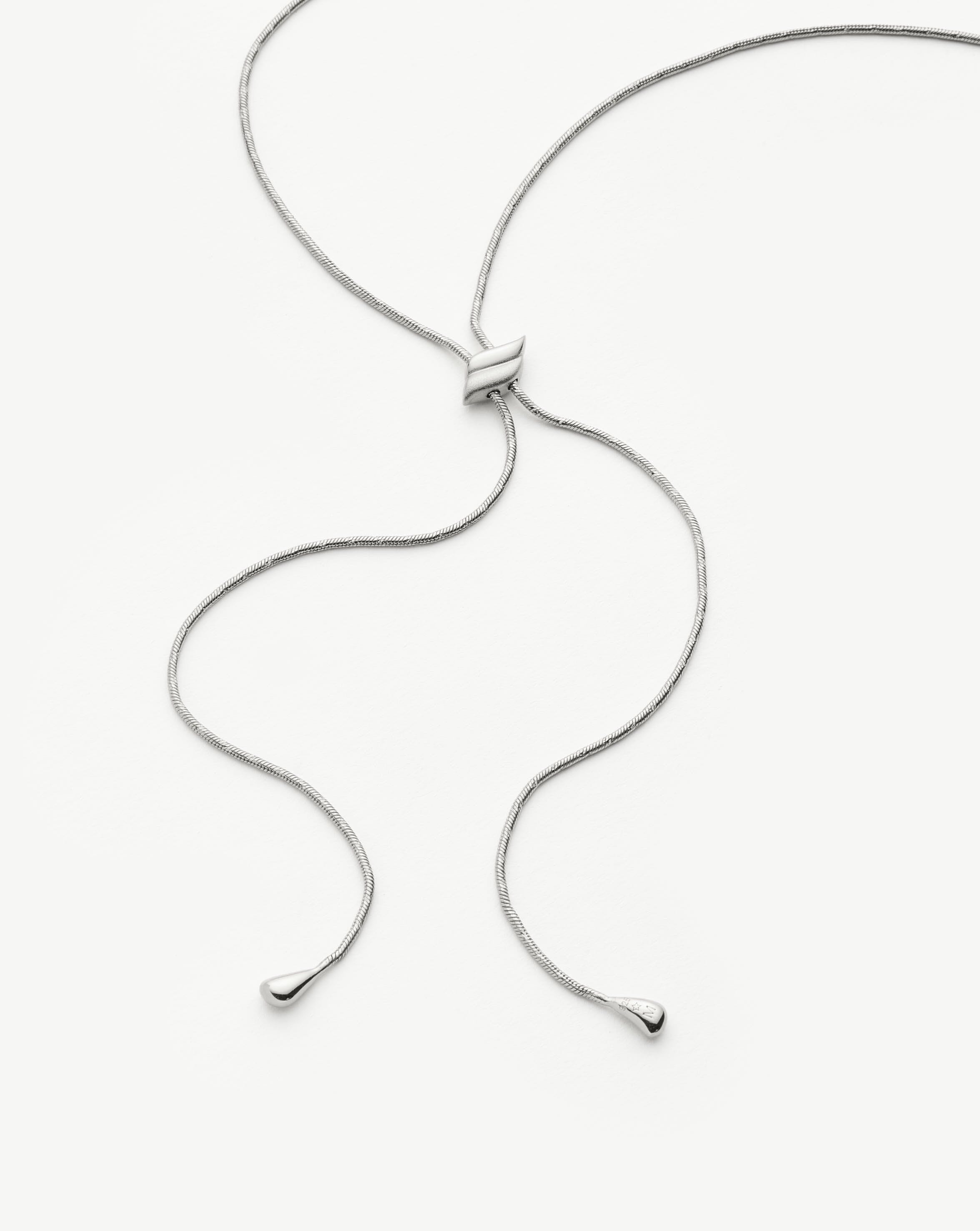 Savi Slider Lariat Chain Necklace | Sterling Silver
