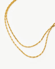 Savi Twisted Double Chain Necklace | 18k Gold Plated