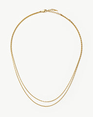 Savi Twisted Double Chain Necklace | 18k Gold Plated