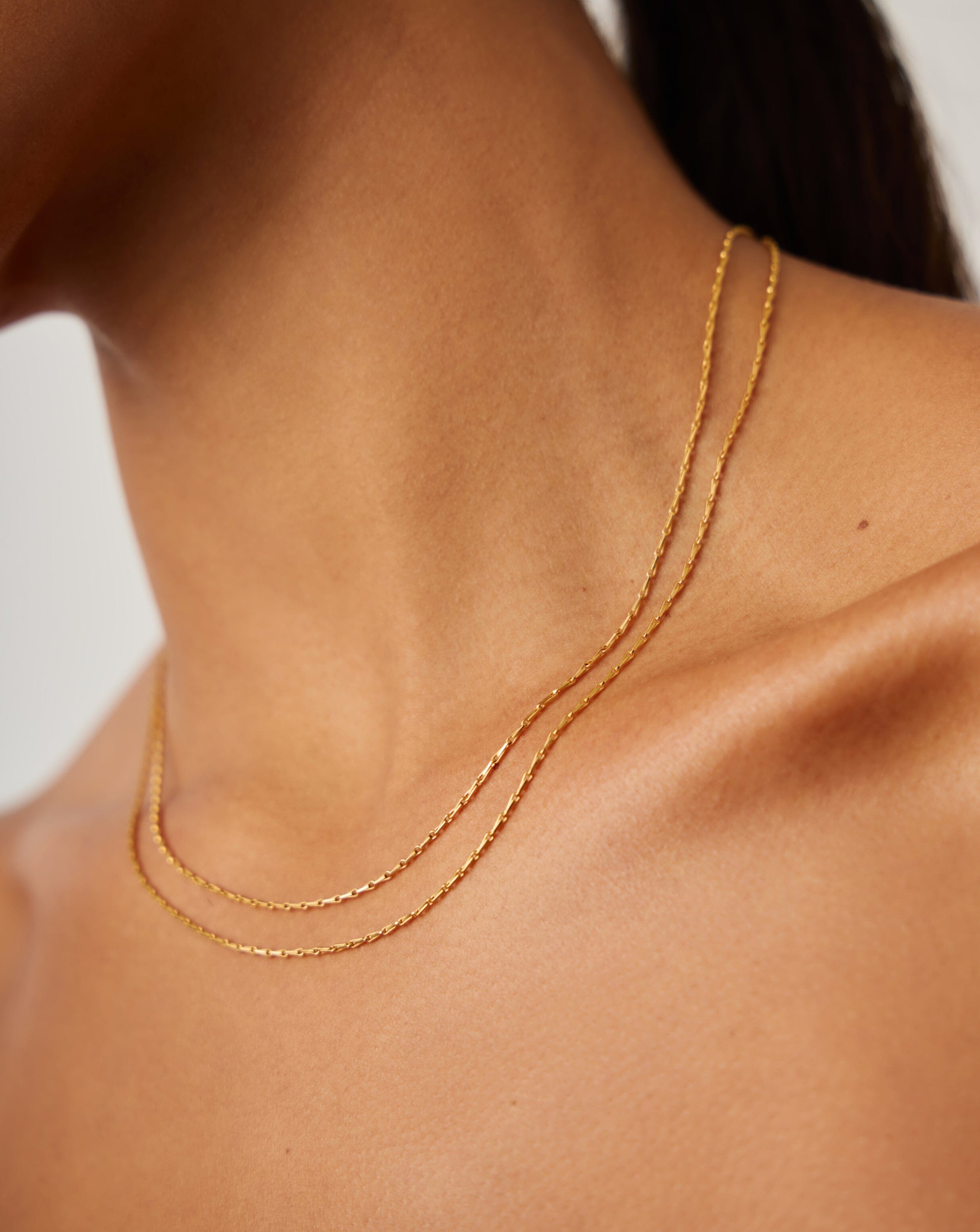 Savi Twisted Double Chain Necklace | 18k Gold Plated