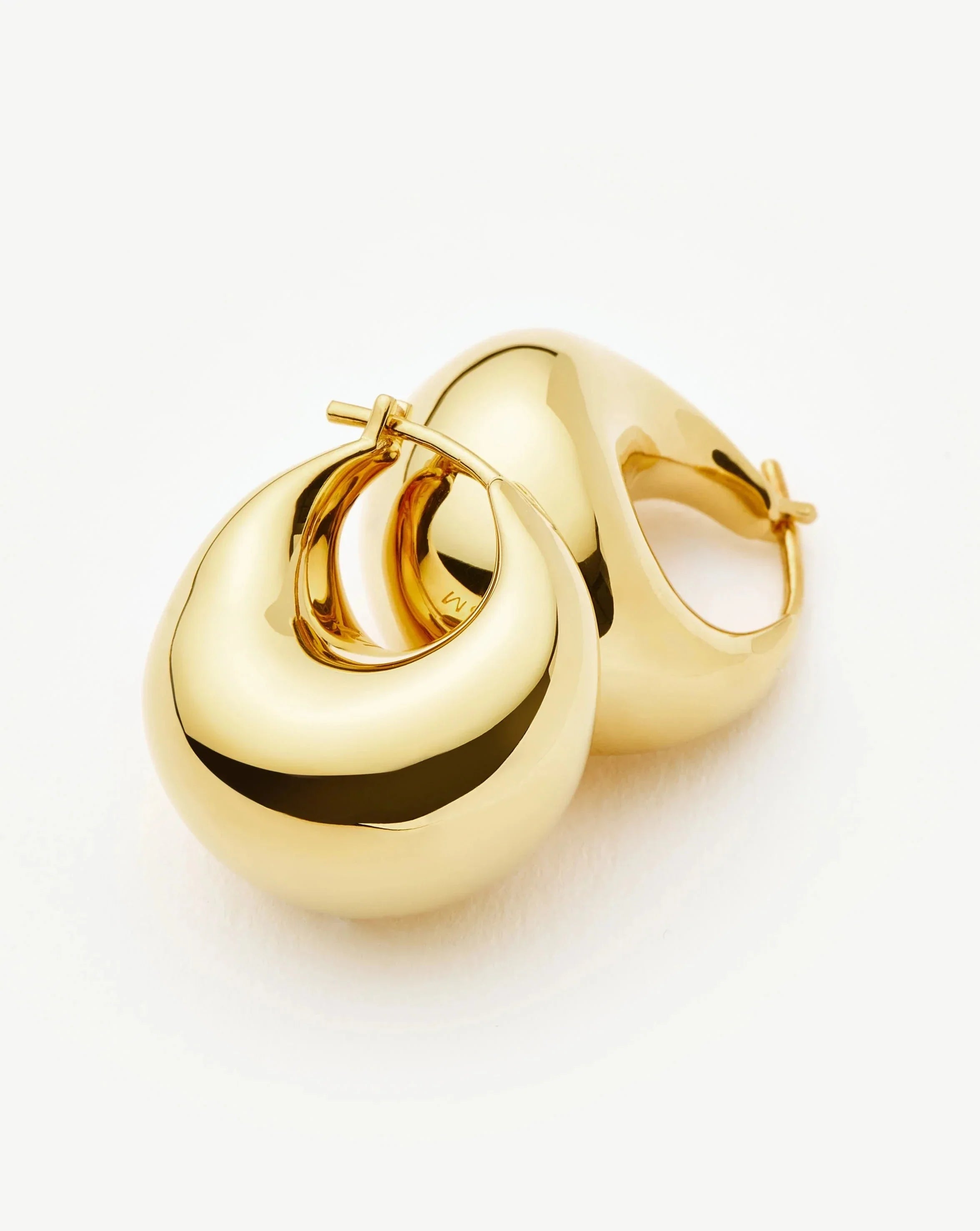 Sculptural Chubby Dome Small Hoop Earrings | 18k Gold Plated