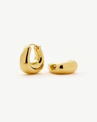 Sculptural Chubby Small Hoop Earrings | 18k Gold Plated