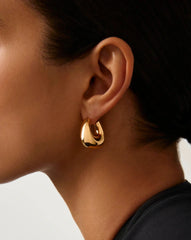 Sculptural Chubby Small Hoop Earrings | 18k Gold Plated