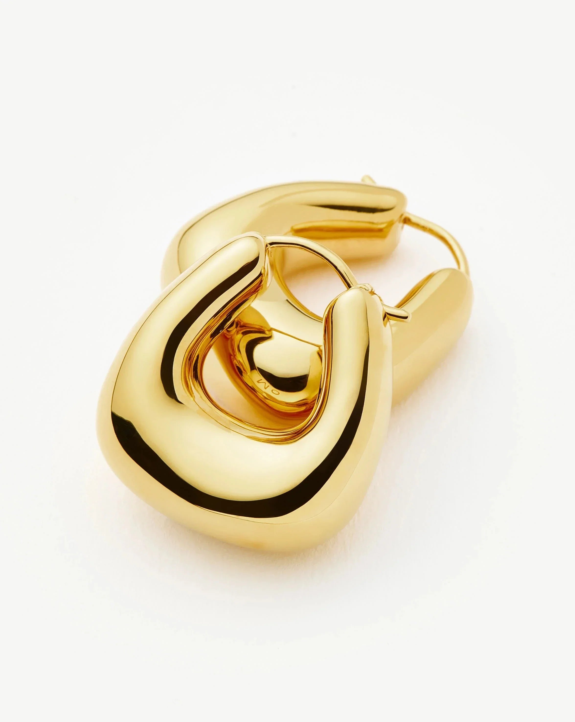Sculptural Chubby Small Hoop Earrings | 18k Gold Plated