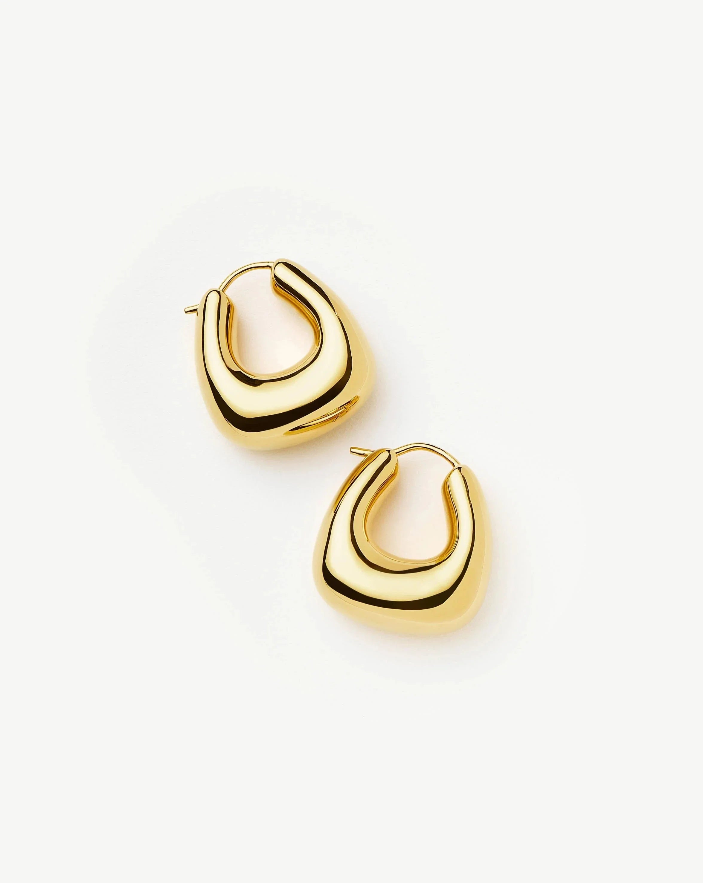 Sculptural Chubby Small Hoop Earrings | 18k Gold Plated
