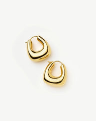 Sculptural Chubby Small Hoop Earrings | 18k Gold Plated