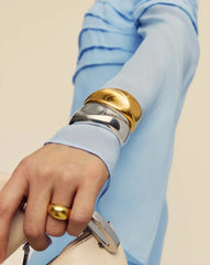 Sculptural Molten Cuff Bracelet | 18k Gold Plated