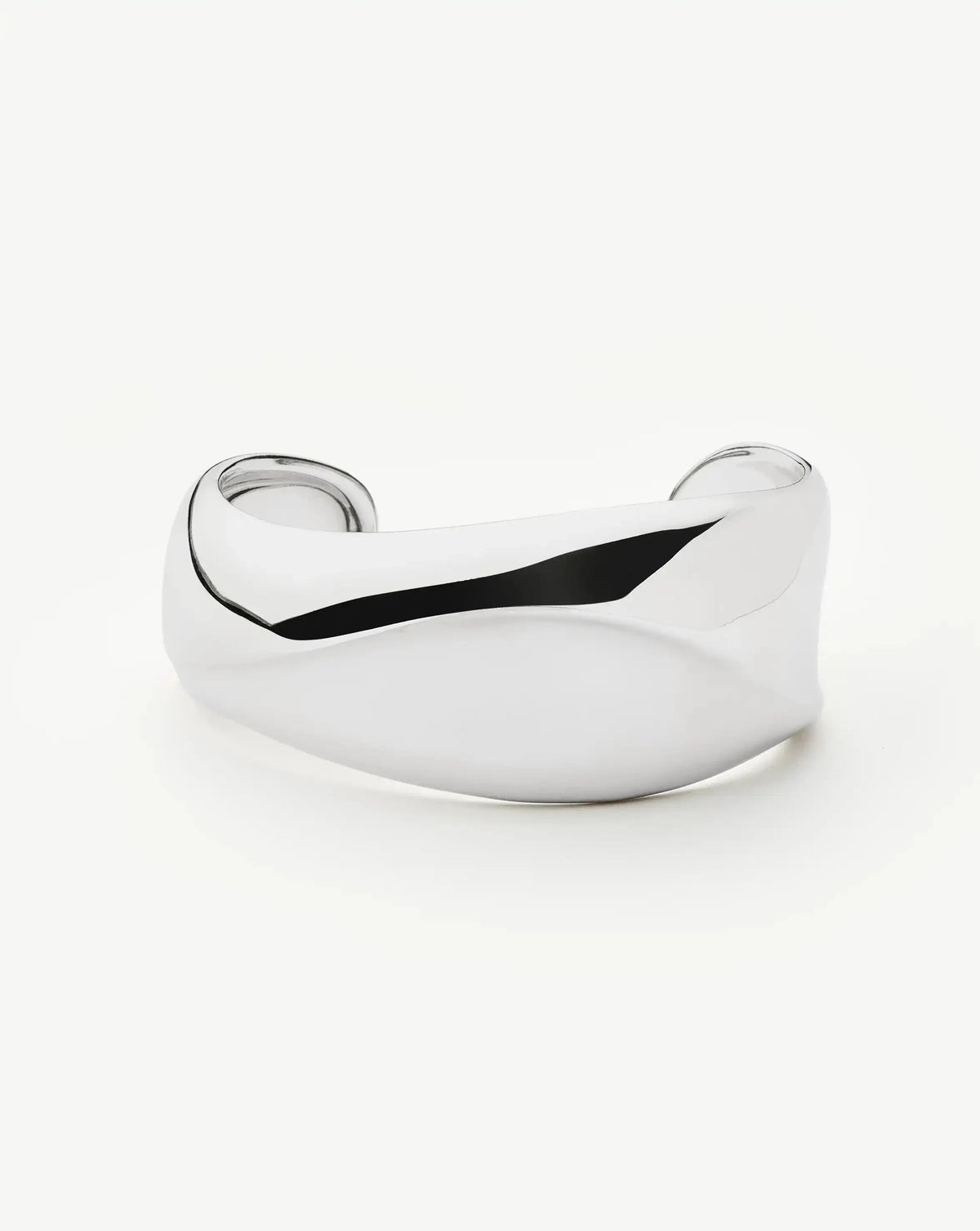 Sculptural Molten Cuff Bracelet | Silver Plated