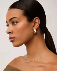 Sculptural Molten Medium Hoop Earrings | Mixed Metal