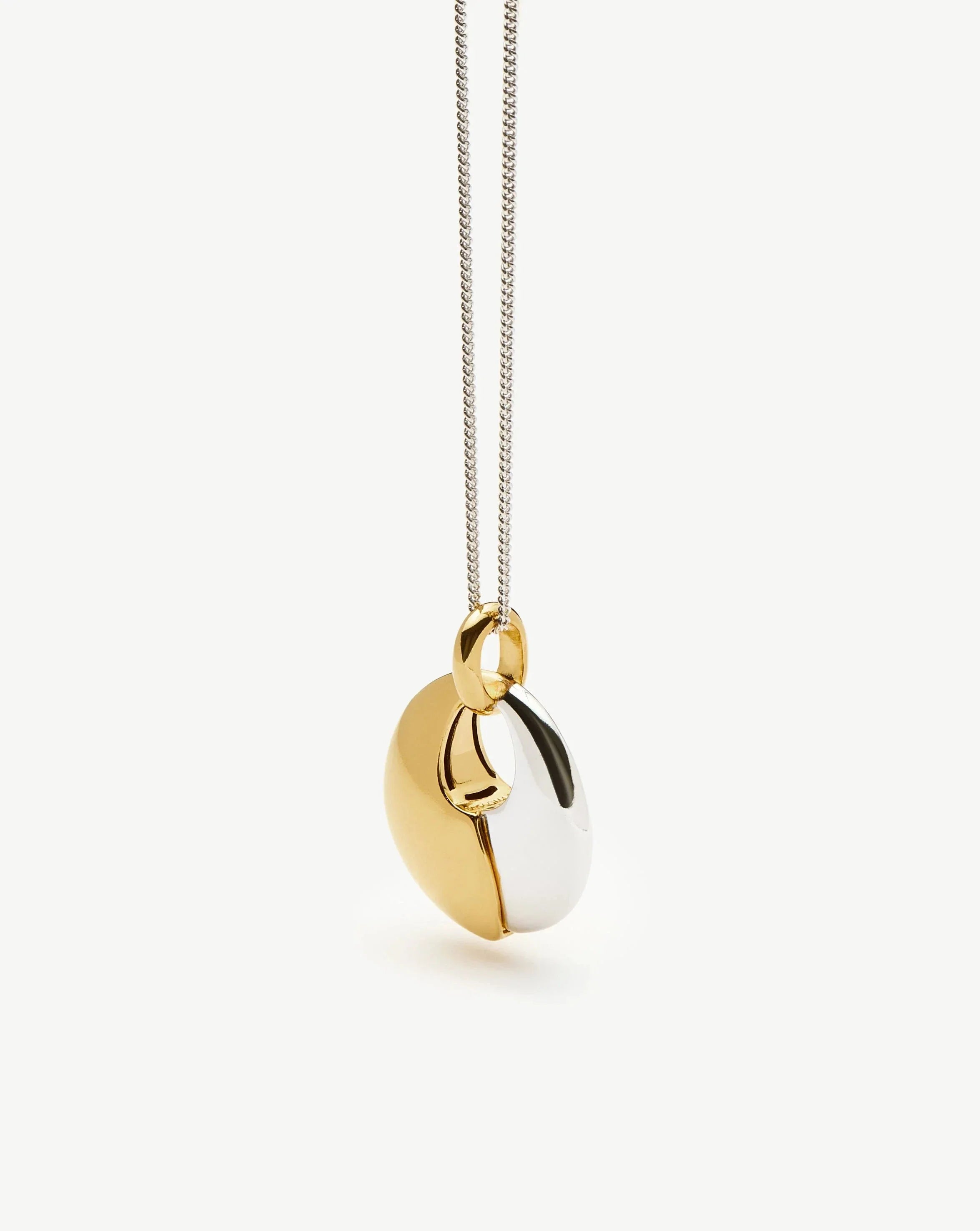 Sculptural Pebble Pendant Necklace Set | Mixed Metal