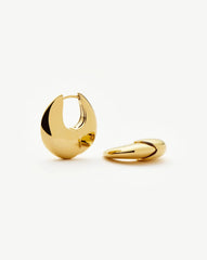 Sculptural Pebble Small Hoop Earrings | 18k Gold Plated