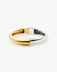 Sculptural Ridge Hinged Bangle | Mixed Metal