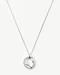 Sculptural Ridge Molten Pendant Necklace | Silver Plated