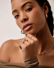 Sculptural Ridge Stacking Ring | 18k Gold Vermeil