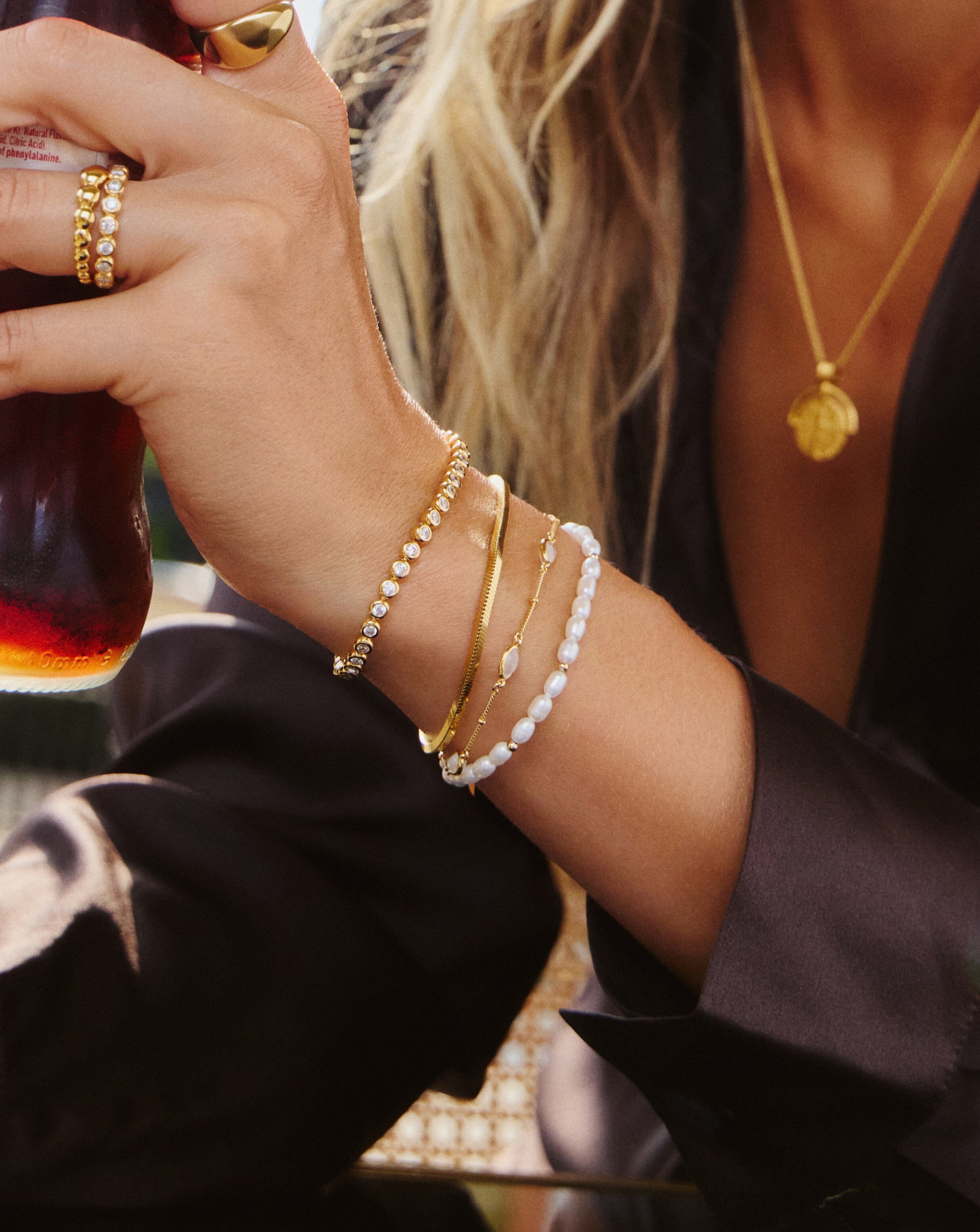 Seed Pearl Beaded Bracelet | 18k Gold Plated/Pearl