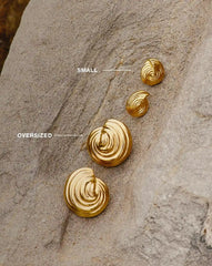 Spiral Dome Oversized Stud Earrings | 18k Gold Plated