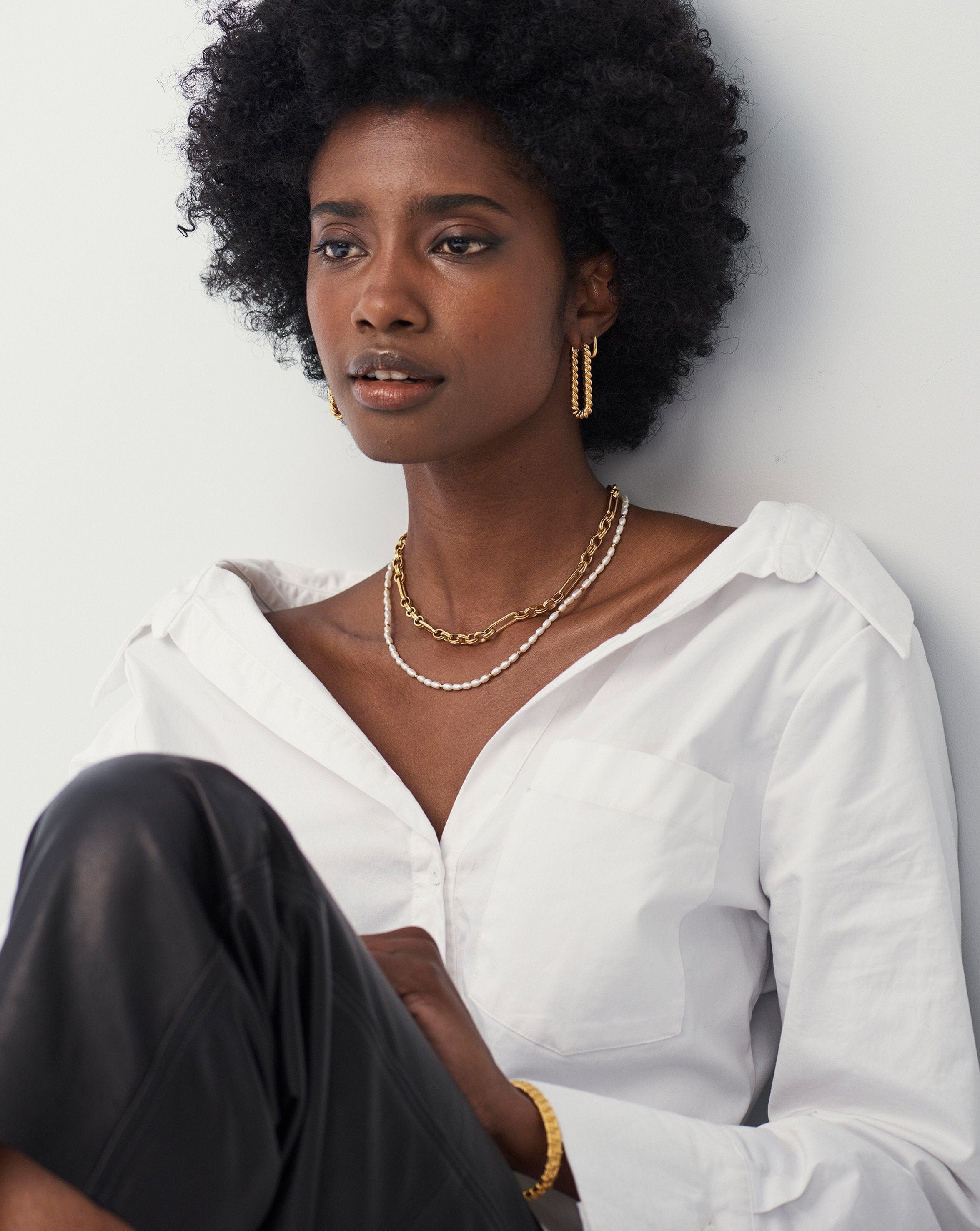 Short Seed Pearl Beaded Necklace | 18k Gold Plated/Pearl