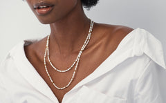 Short Seed Pearl Beaded Necklace | 18k Gold Plated/Pearl