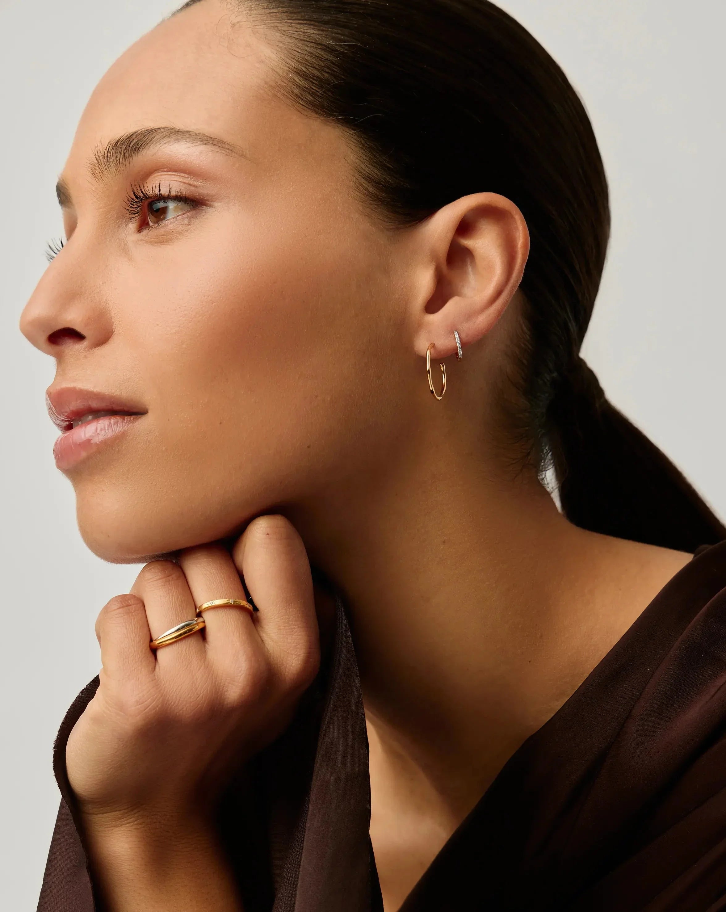 Small Molten Hoop Earrings