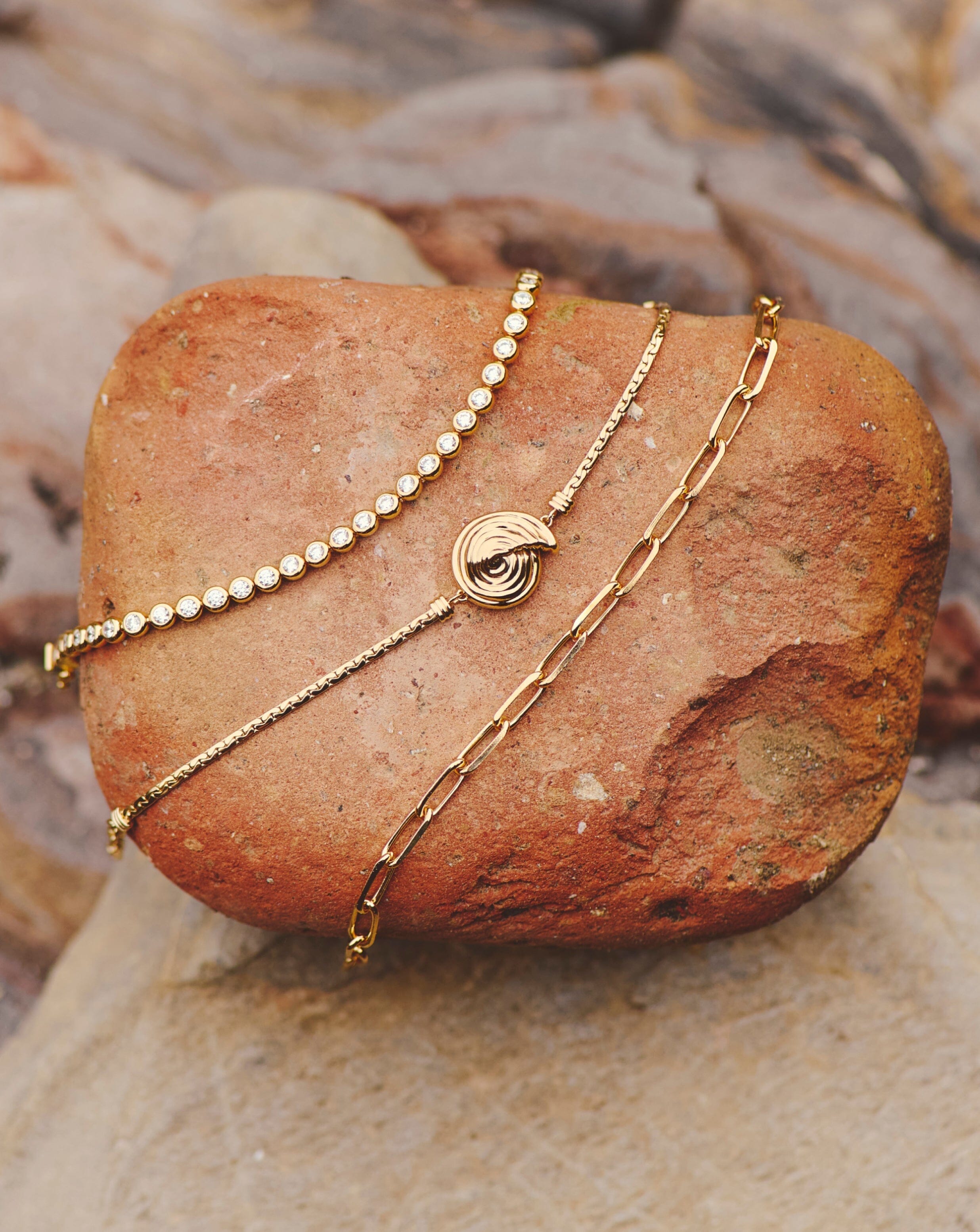 Spiral Cobra Chain Bracelet | 18k Gold Plated