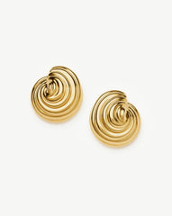 Spiral Dome Oversized Stud Earrings | 18k Gold Plated