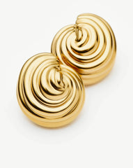 Spiral Dome Oversized Stud Earrings | 18k Gold Plated