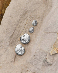 Spiral Dome Oversized Stud Earrings | Silver Plated