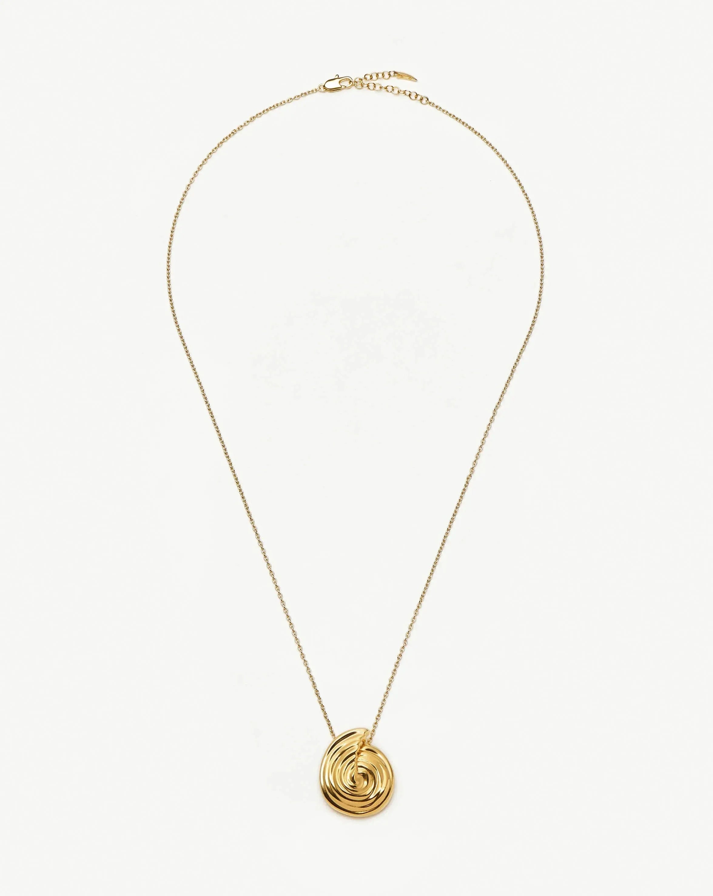 Spiral Large Pendant Necklace | 18k Gold Plated