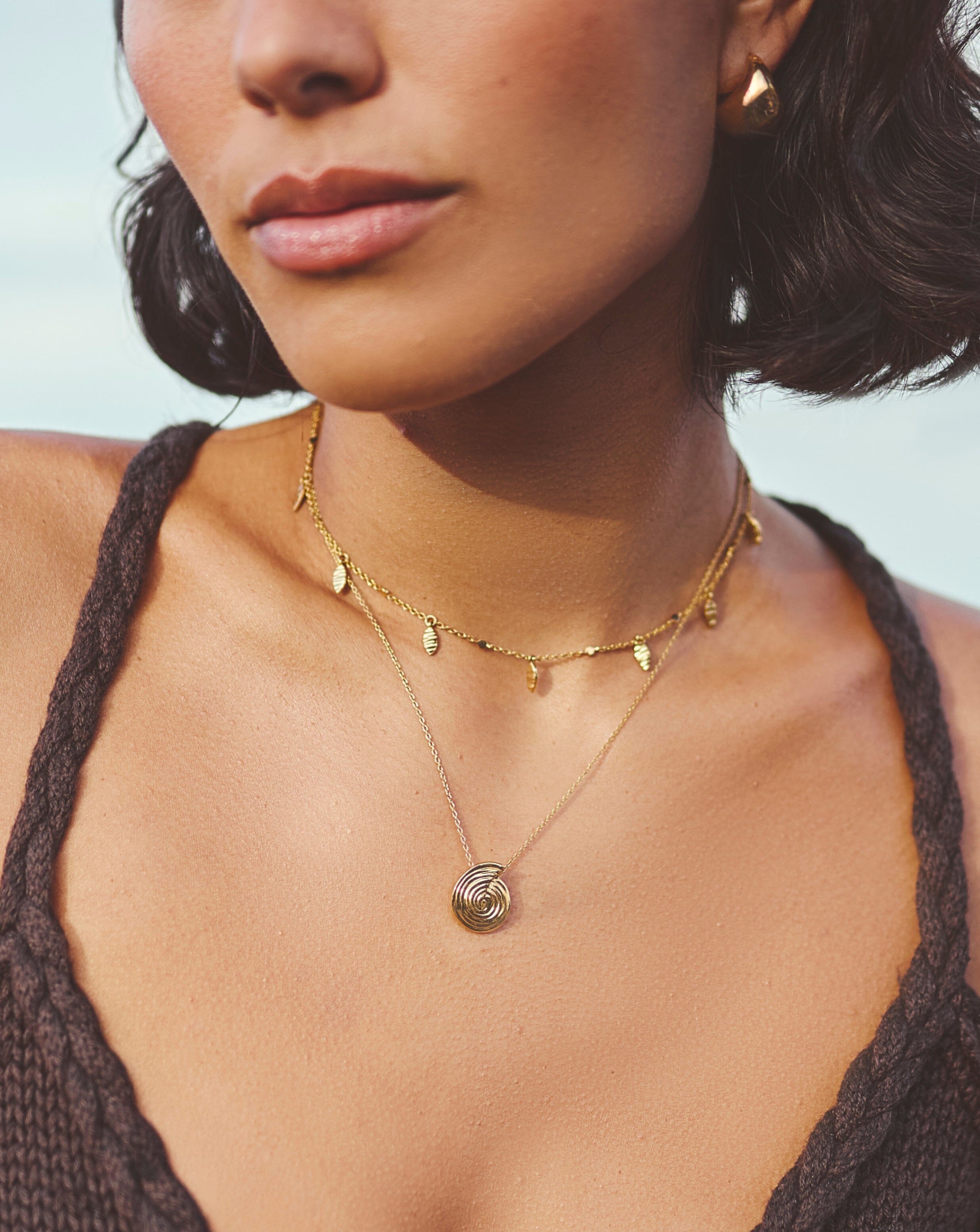 Spiral Mini Pendant Necklace | 18k Gold Plated