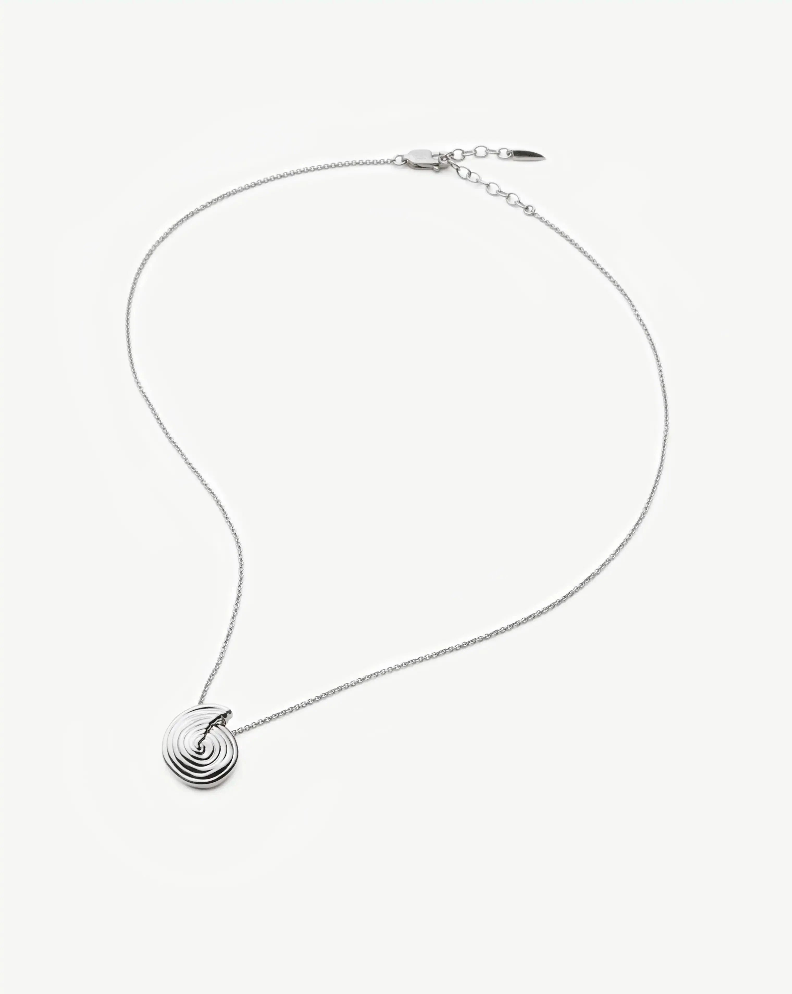 Spiral Mini Pendant Necklace | Silver Plated
