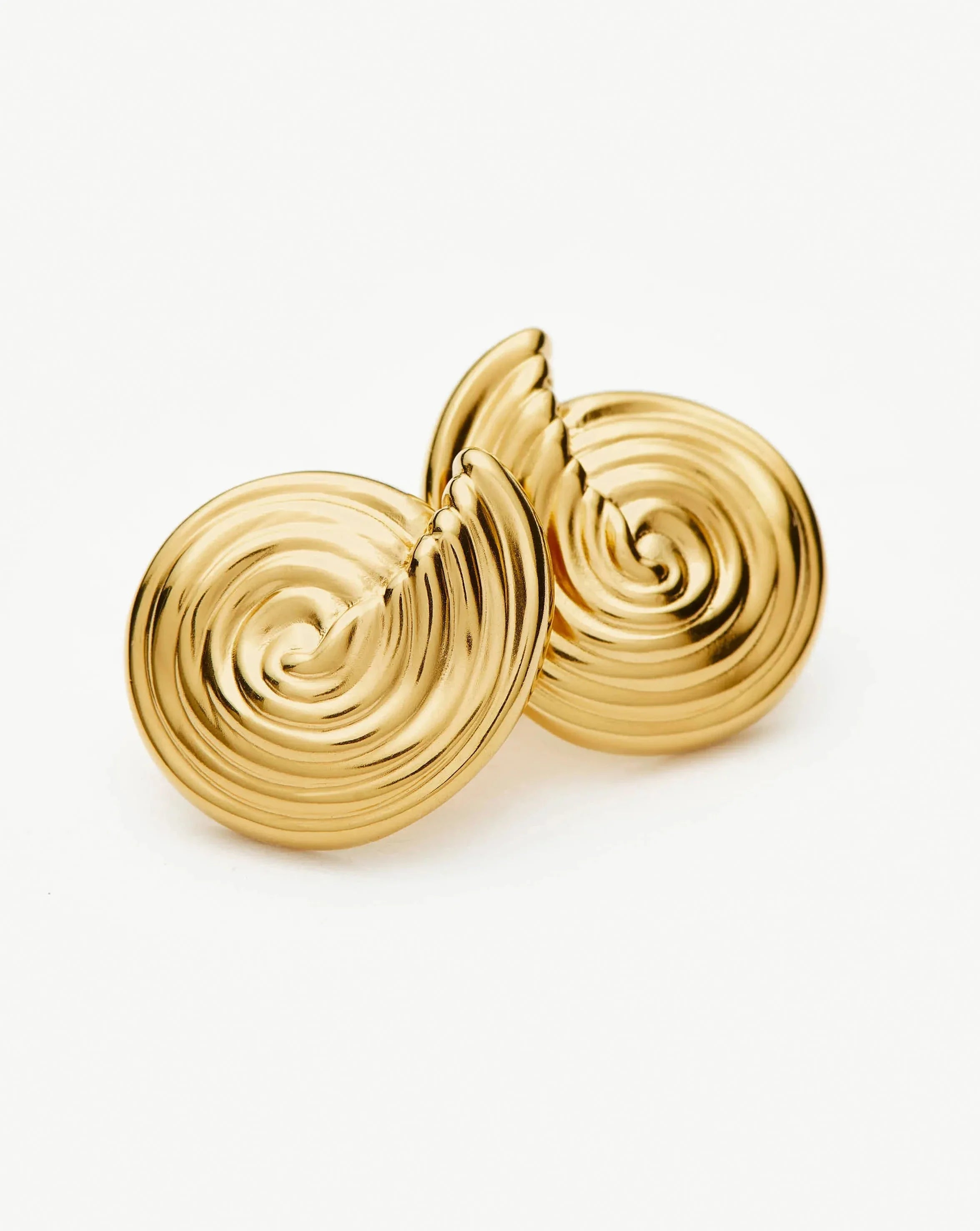 Spiral Small Stud Earrings | 18k Gold Plated