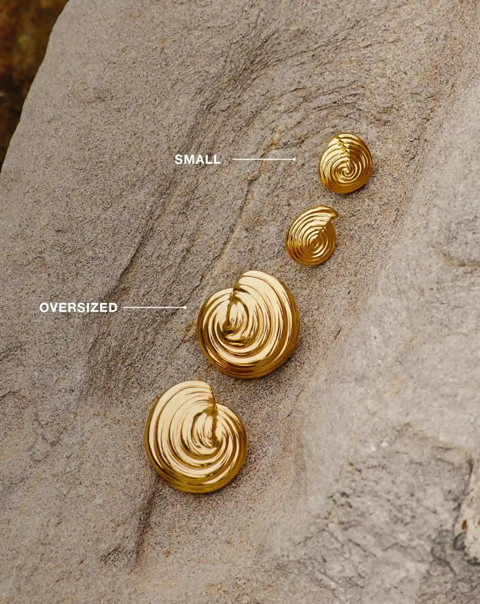 Spiral Small Stud Earrings | 18k Gold Plated