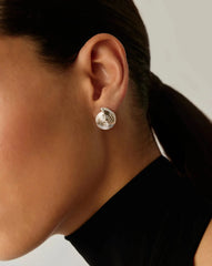 Spiral Small Stud Earrings | Silver Plated