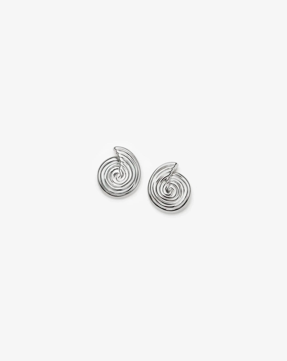 Spiral Small Stud Earrings | Silver Plated