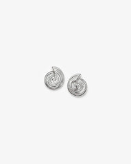 Spiral Small Stud Earrings | Silver Plated