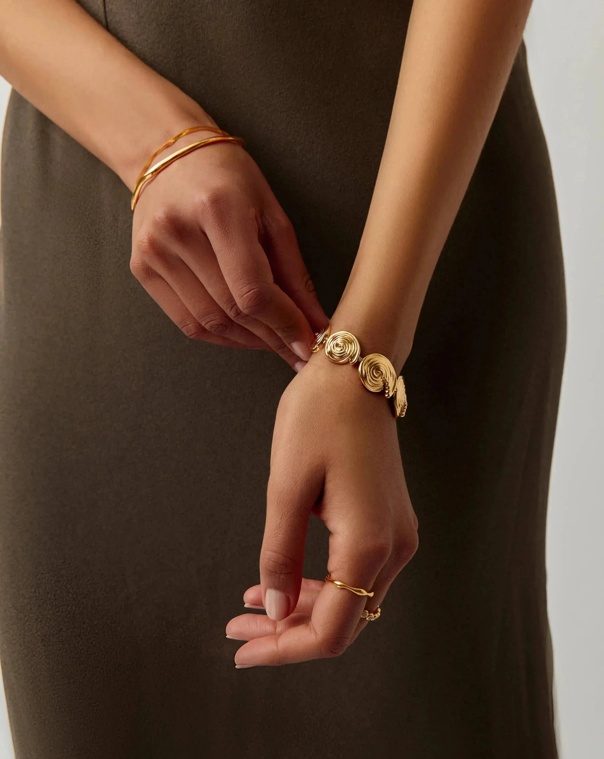 Spiral Statement Chain Bracelet | 18k Gold Plated