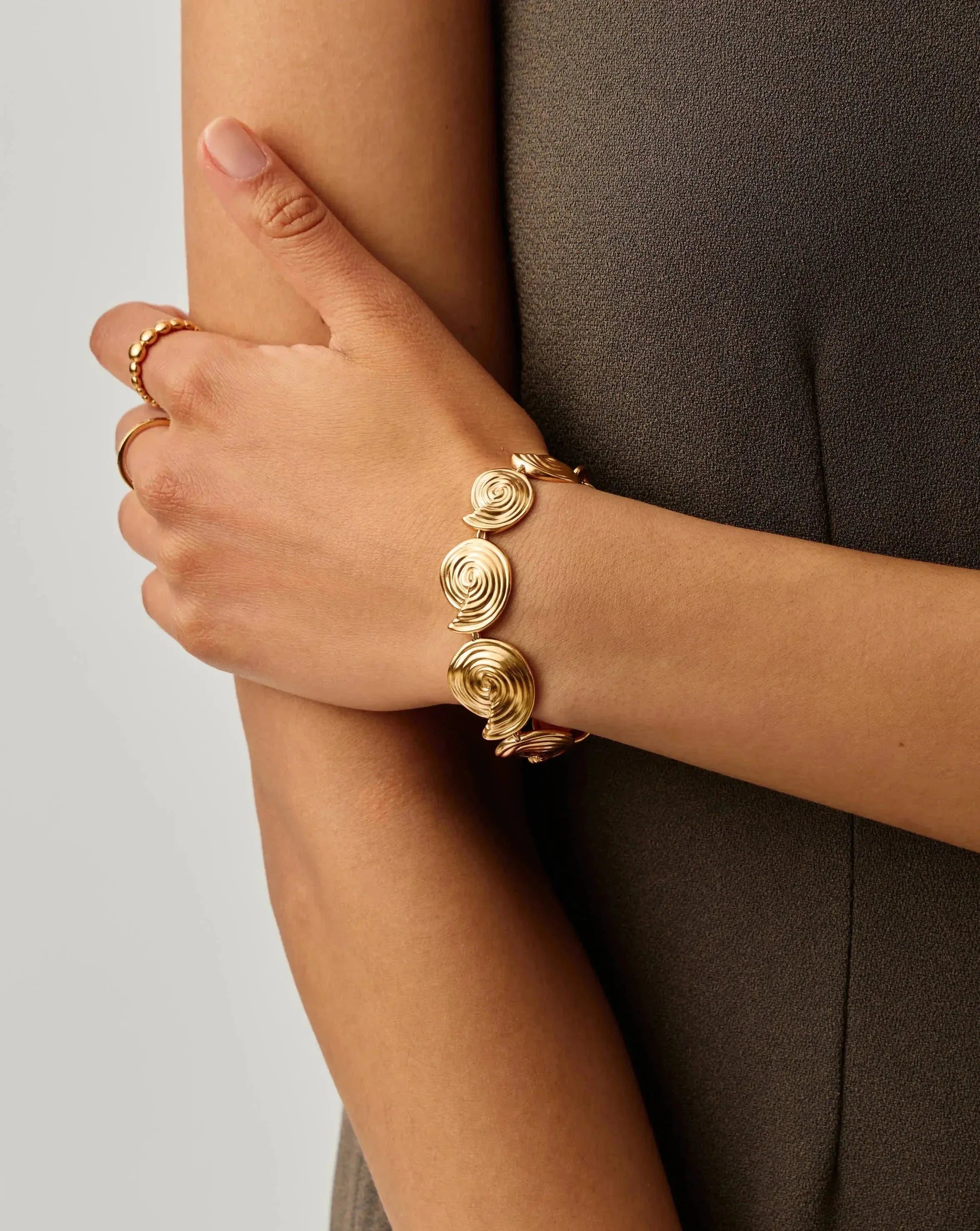 Spiral Statement Chain Bracelet | 18k Gold Plated