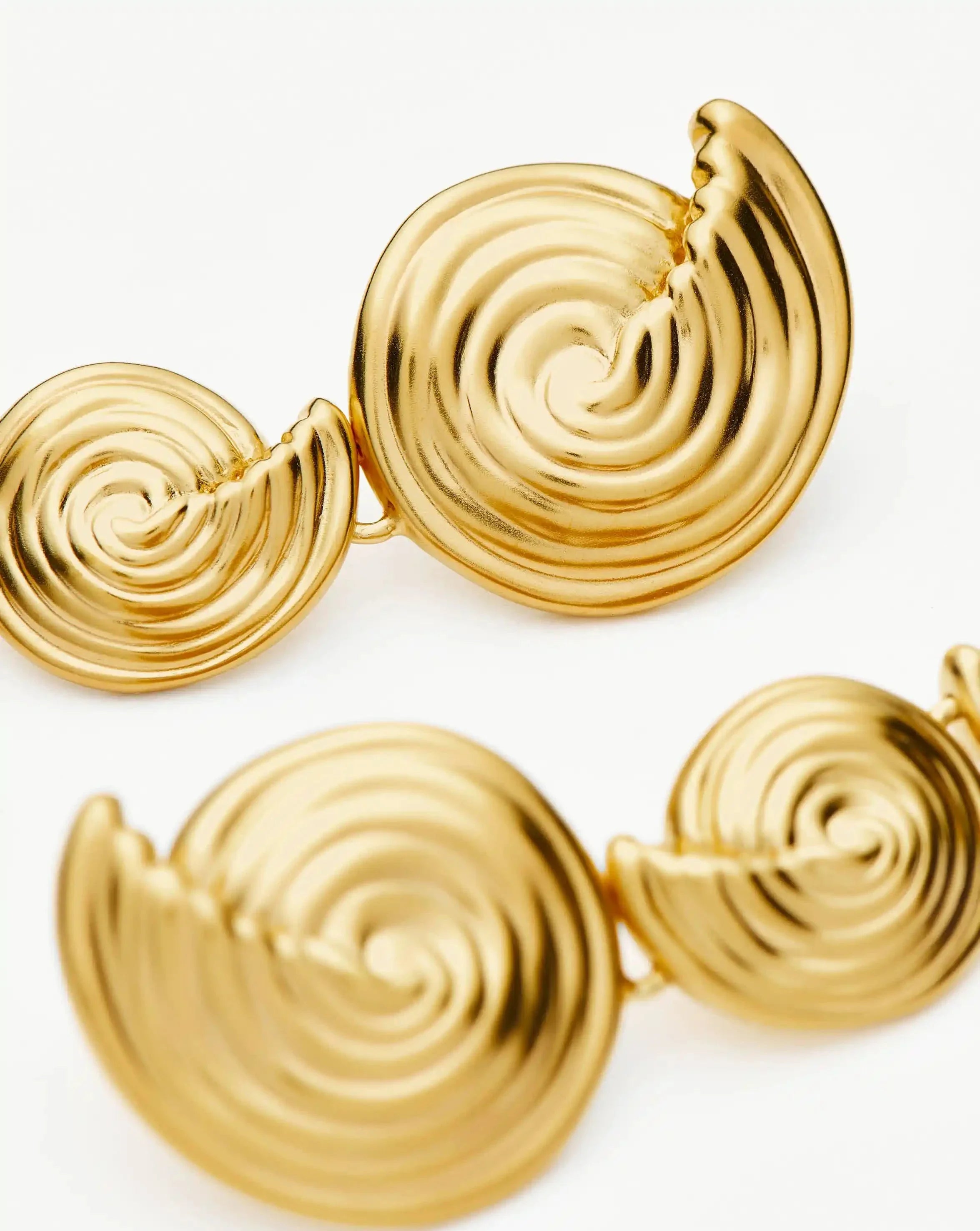 Spiral Statement Drop Earrings | 18k Gold Plated