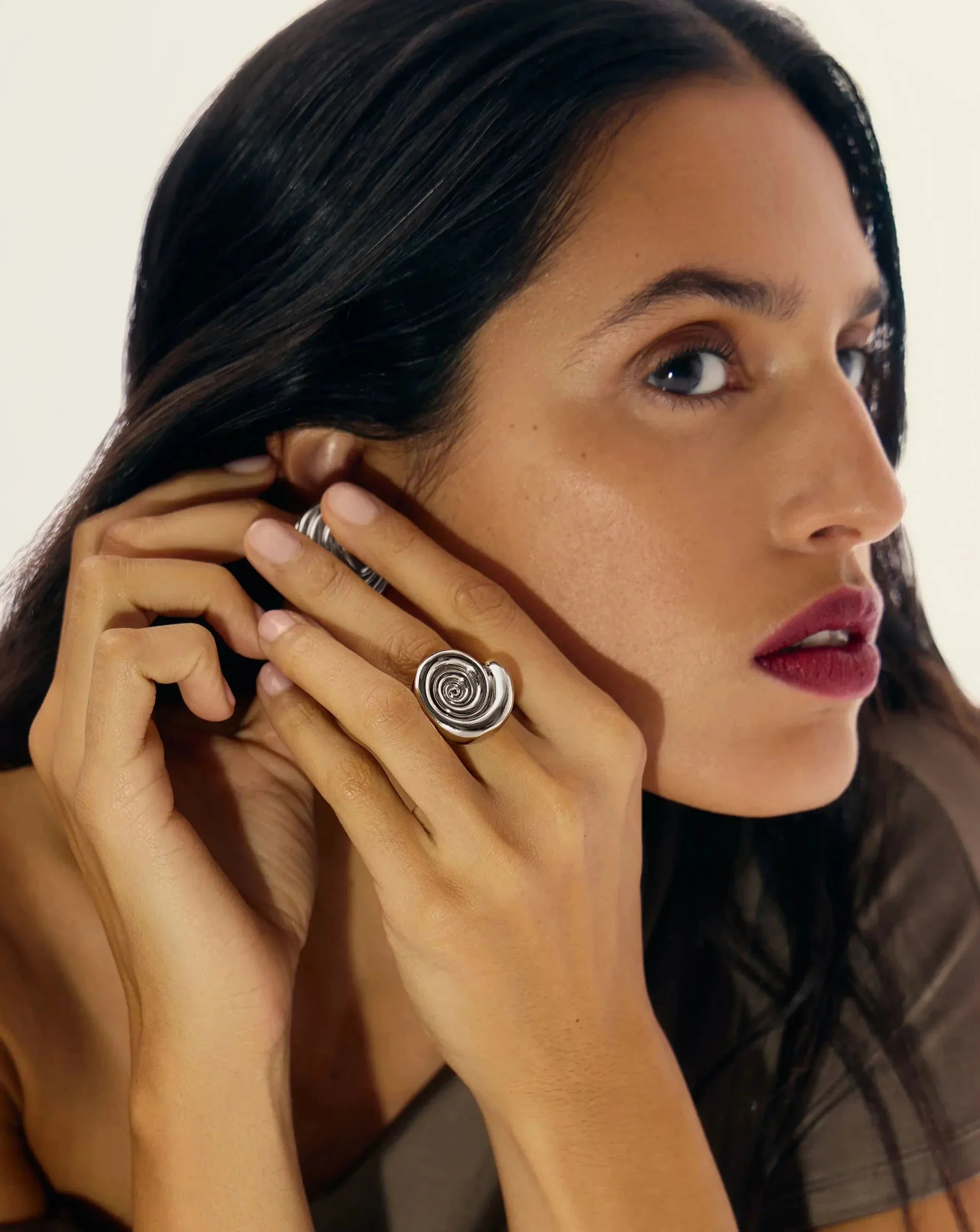 Spiral Statement Ring | Silver Plated