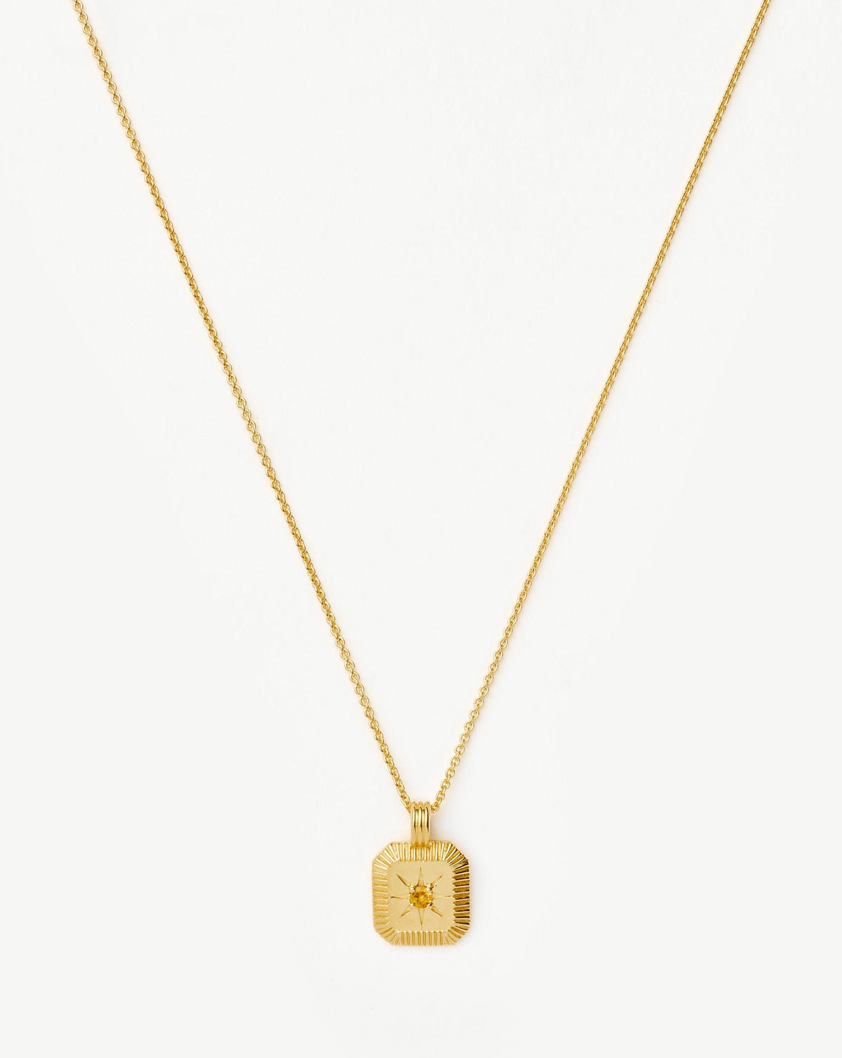 November Birthstone Pendant Necklace | 18k Gold Vermeil/Citrine