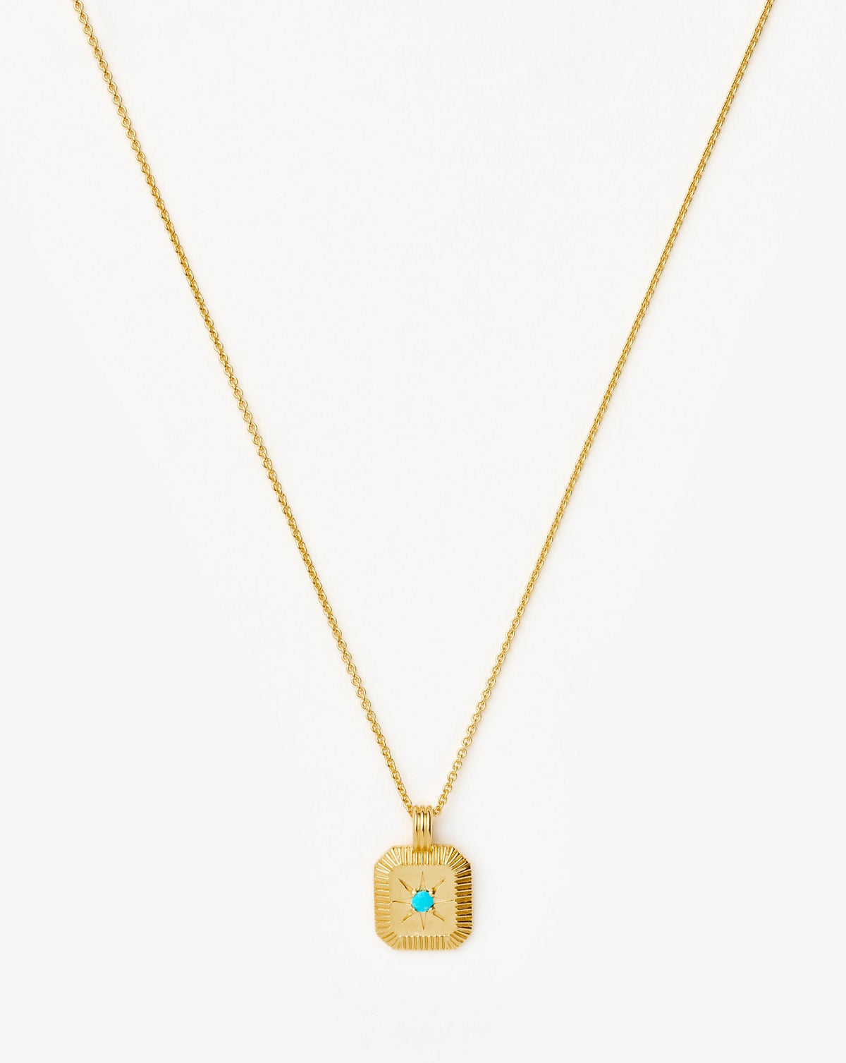 December Birthstone Pendant Necklace | 18k Gold Vermeil/Dyed Turquoise Magnesite