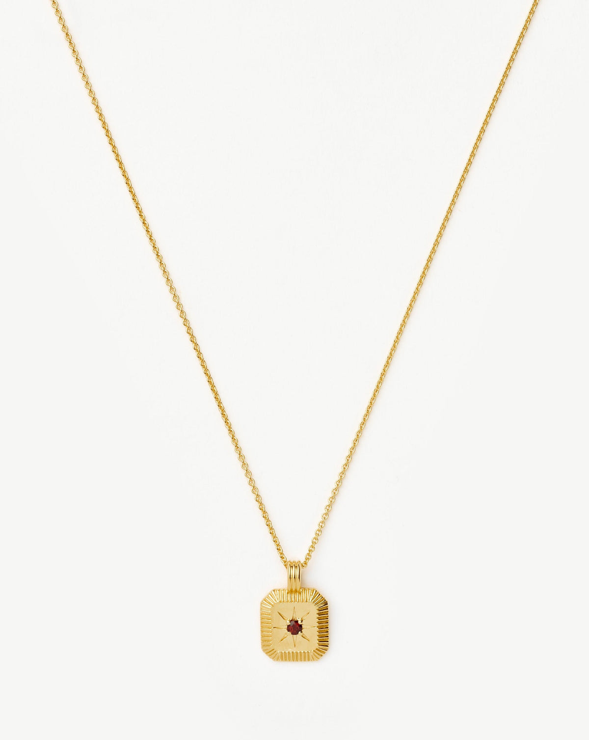 January Birthstone Pendant Necklace | 18k Gold Vermeil/Garnet