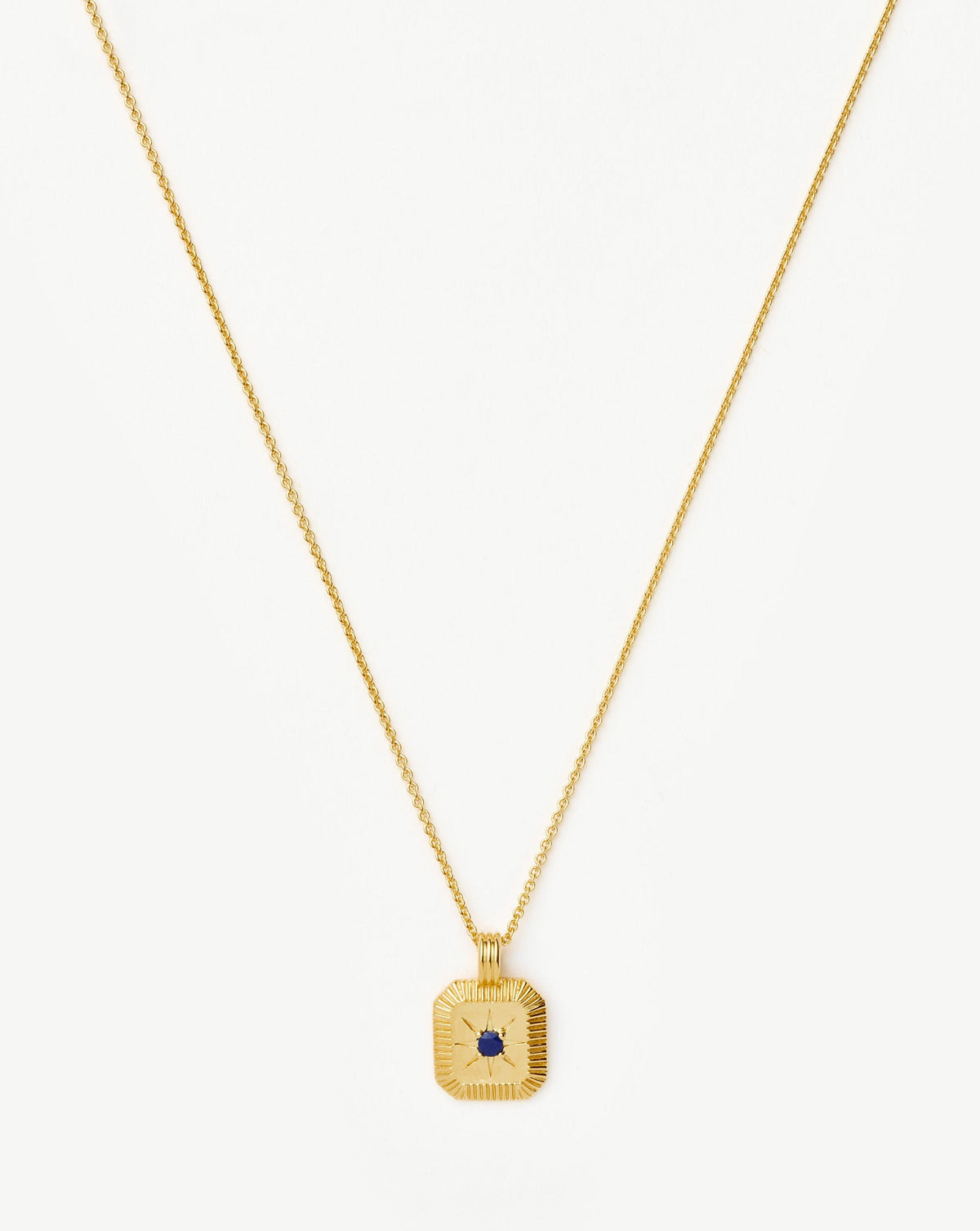 September Birthstone Pendant Necklace | 18k Gold Vermeil/Lapis