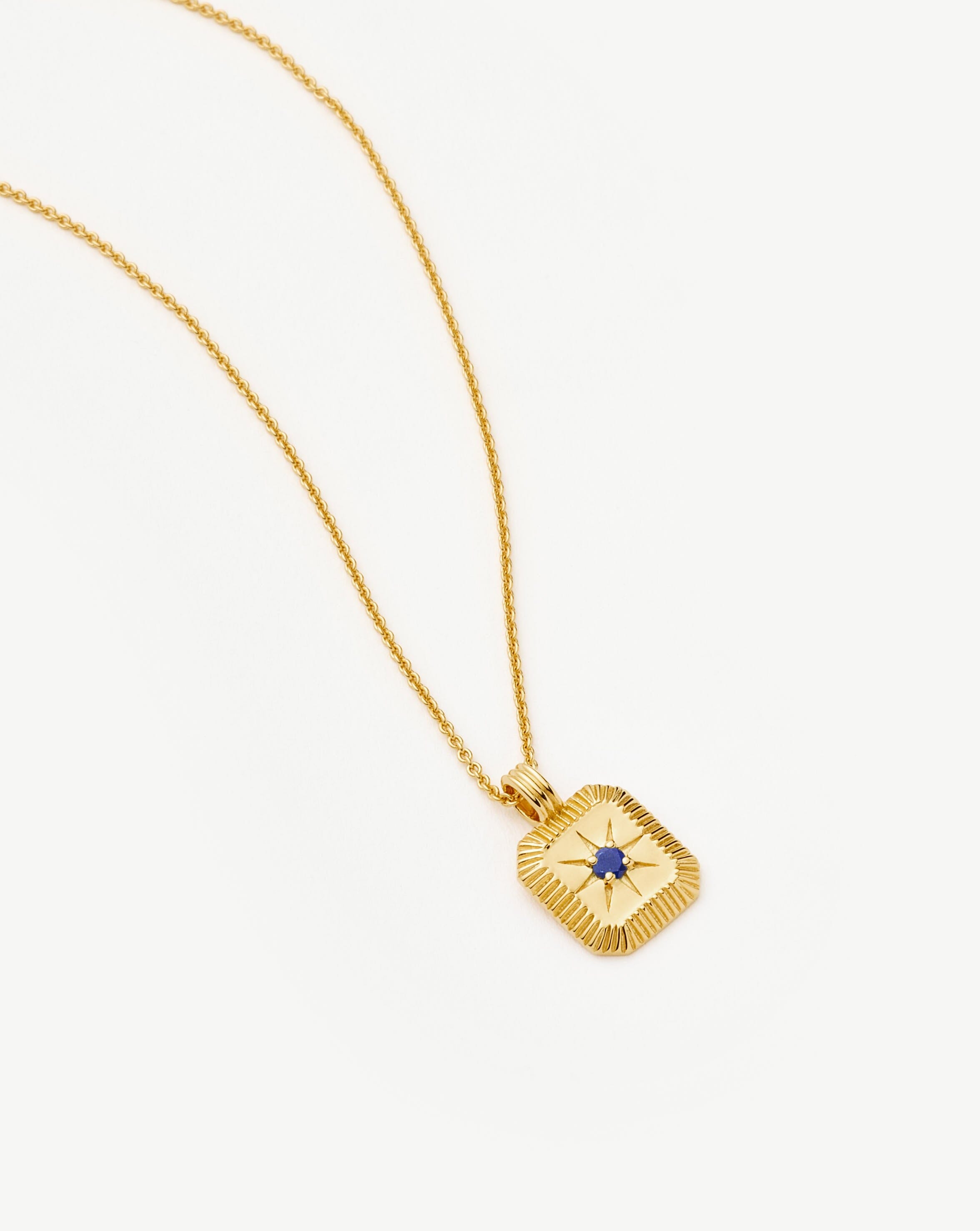 September Birthstone Pendant Necklace | 18k Gold Vermeil/Lapis