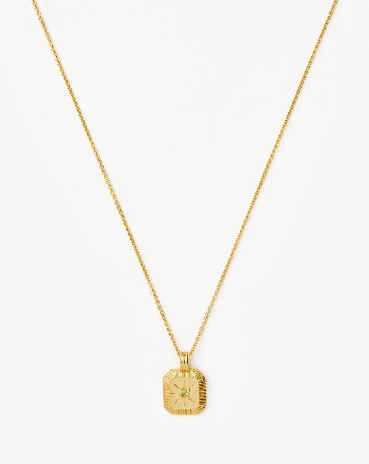 August Birthstone Pendant Necklace | 18k Gold Vermeil/Peridot
